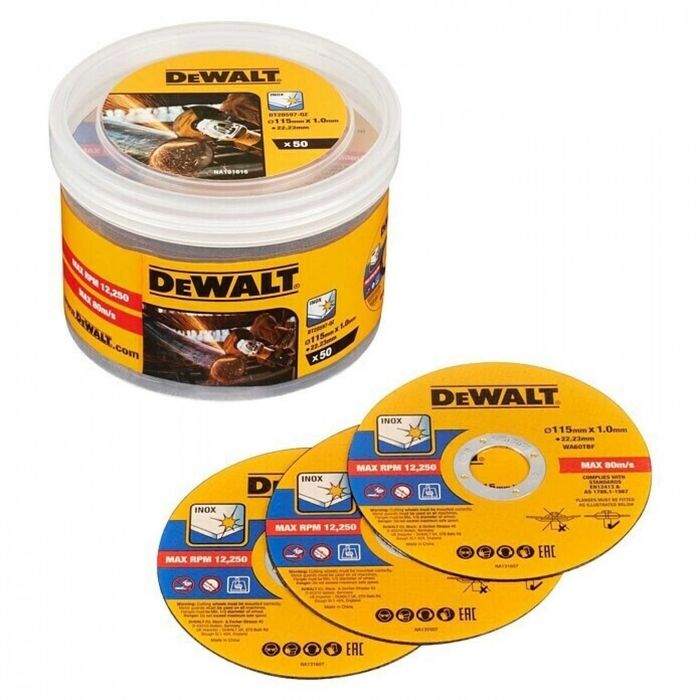 Embalagem com 50x Discos de Corte 115mmx1mm Dwalt