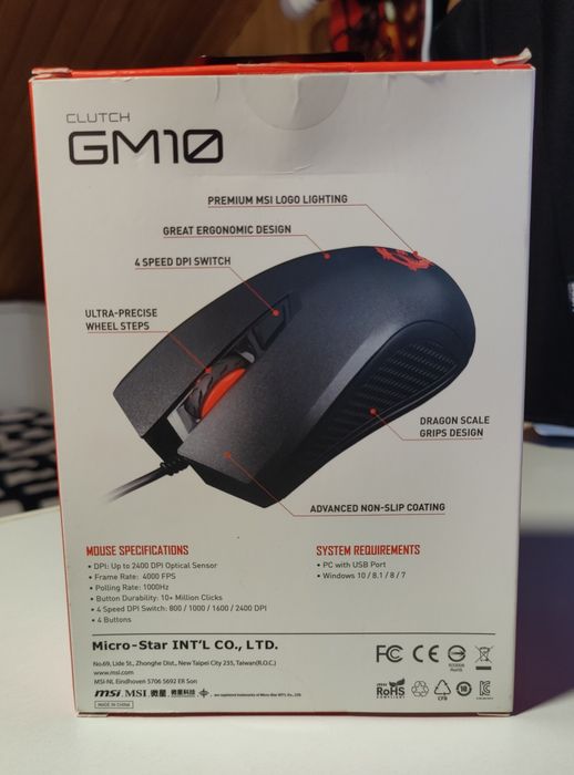 MSI Clutch GM10 - Rato Gaming | Como Novo