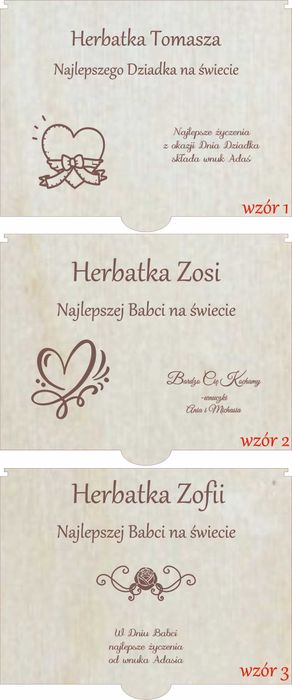 Drewniane Pudełko Na Herbatę z Grawerem Herbaciarka Na Prezent