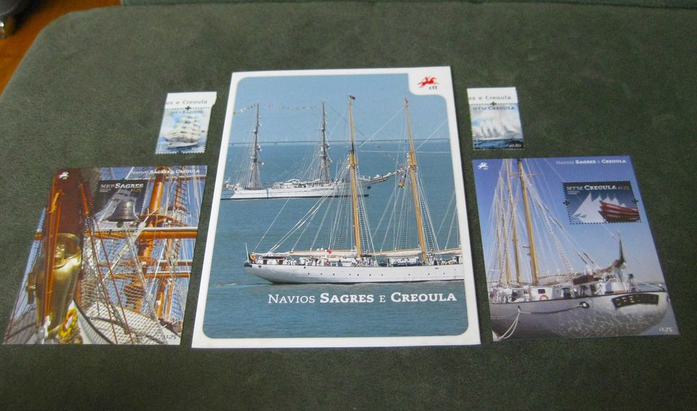 Série nº 4232/33, Blocos nº 472/73 e pagela – Navios Sagres e Creoula