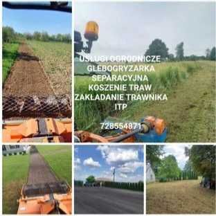 Usługi ogrodnicze glebogryzarka separacyjna zakładanie trawnika