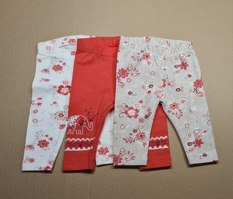 3pak trójpak 3szt leginsy rozmiar z metki 50 50/56 nutmeg