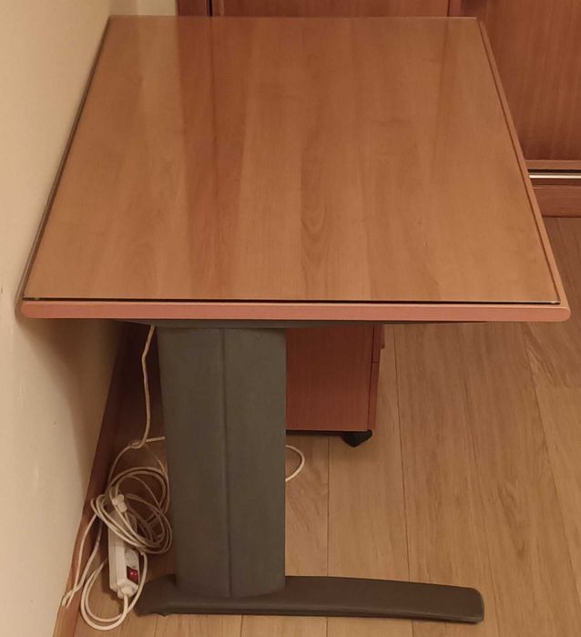 Secretária Linha de Escritório + Vidro + Modulo Gavetas