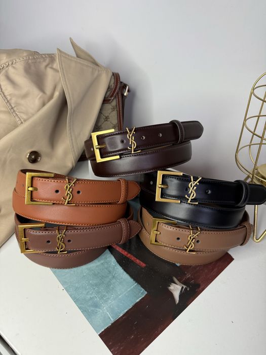 Skórzany pasek w pudełku w stylu YS L