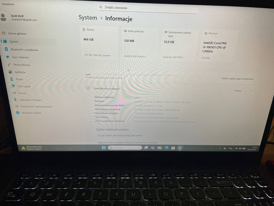 Laptop Asus 12gbRAM/500gbSSD
