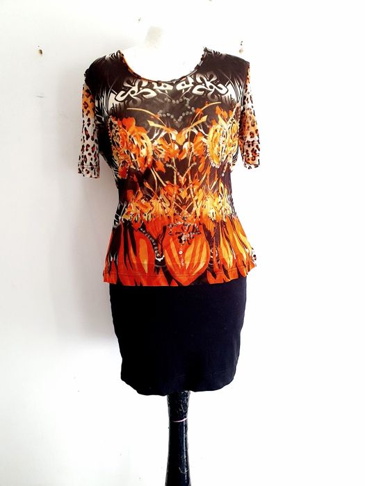 OKAZJA oryginalna bluzka bluzeczka panterka etno