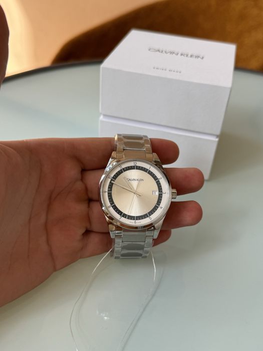 CALVIN KLEIN Quartz Silver Dial Silver-Tone Men's Watch KAM21146