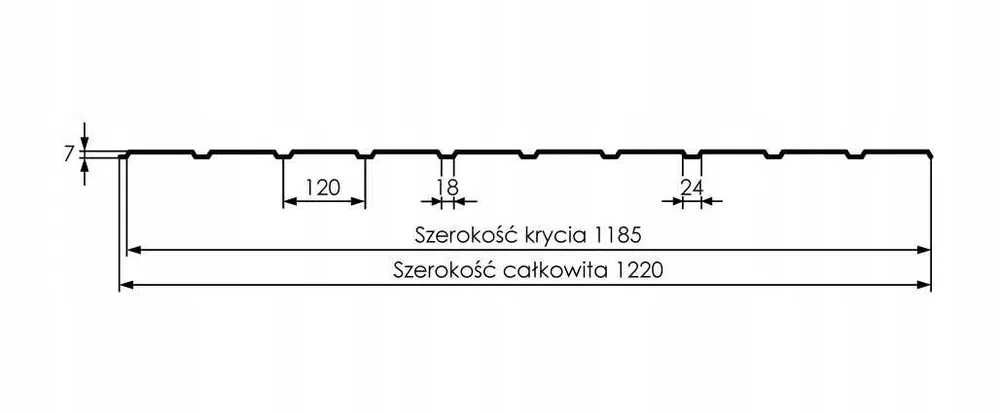 Blacha trapezowa T-7 grafit 7016 POŁYSK elewacja od ręki