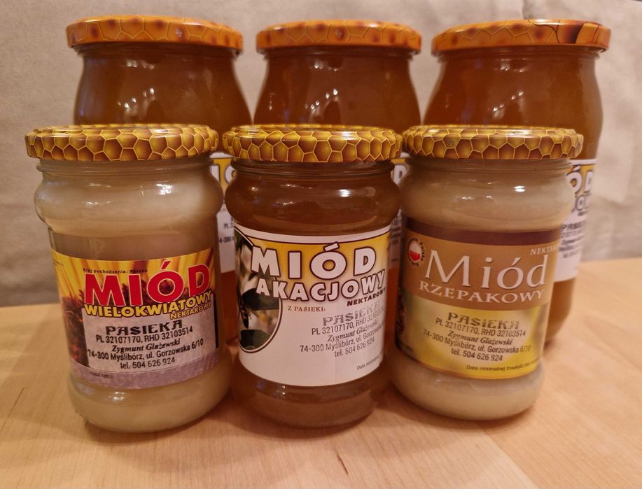 Miód pszczeli naturalny: wielokwiat, rzepakowy 2025