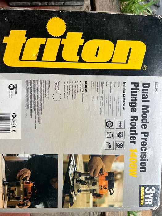 Фрезер ручний заглибний по дереву з мікроліфтом Triton MOF001 1400 Вт (аналог CMT)