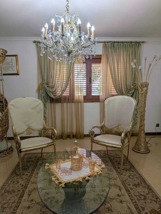 Conjunto sala clássico em talha dourada