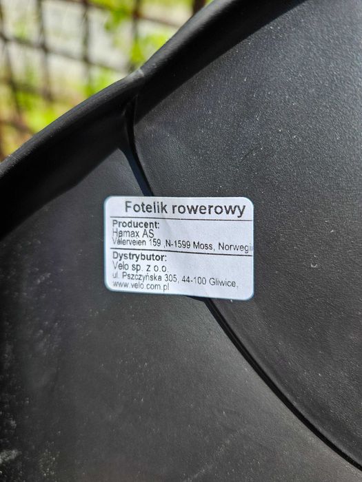 Fotelik rowerowy Hamax Kiss