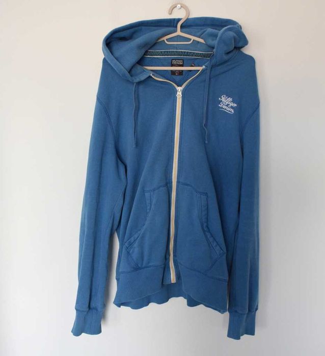 Hilfiger Denim bluza xxl niebieska na zamek