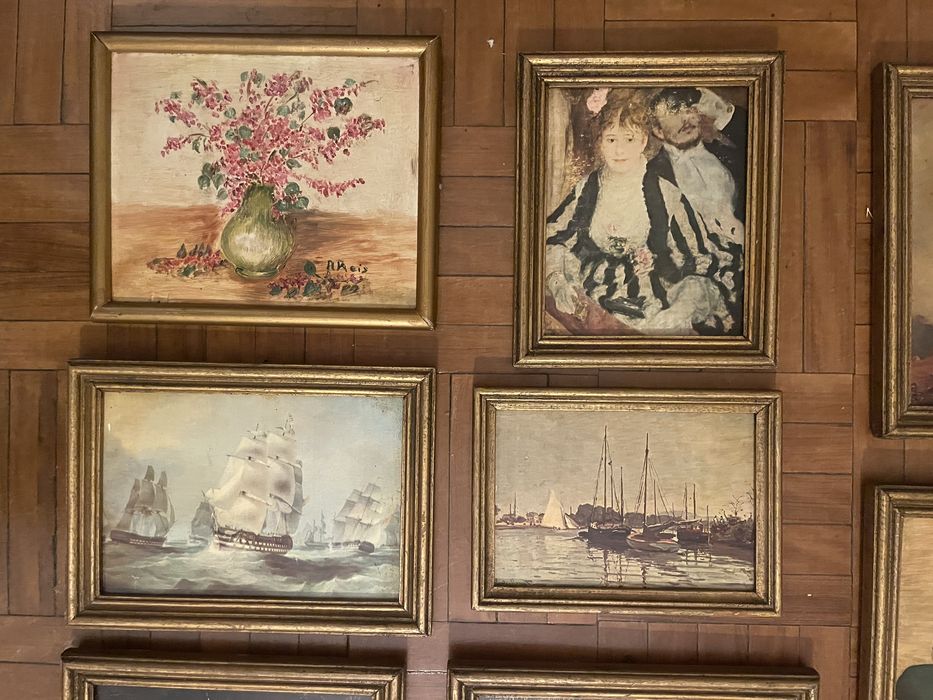 Conjunto de quadros a óleo antigos