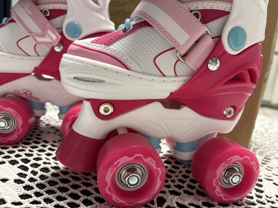 Wrotki Regulowane RAVEN Lia Pink 27-30 Kółka LED