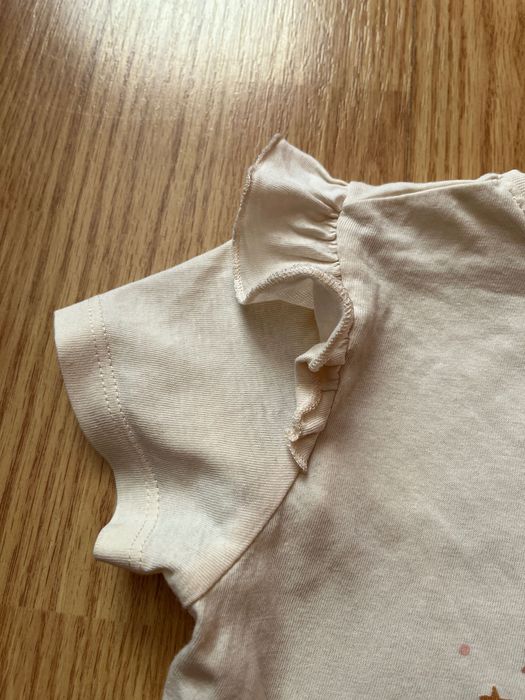 Koszulka/ t-shirt ecru/kremowy dla dziewczynki, rozmiar 122, Sinsay