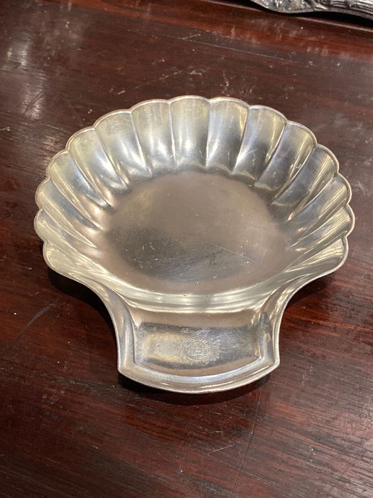 Concha Vieira de Escargots Caracóis Prata Christofle Brasão 13,2 cm