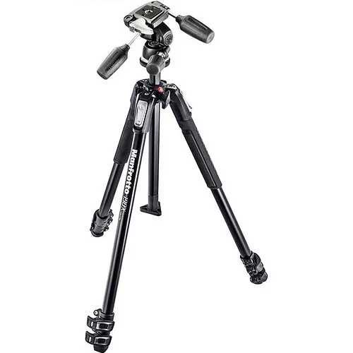 Tripé Manfrotto 3 secções em aluminio + Cabeça