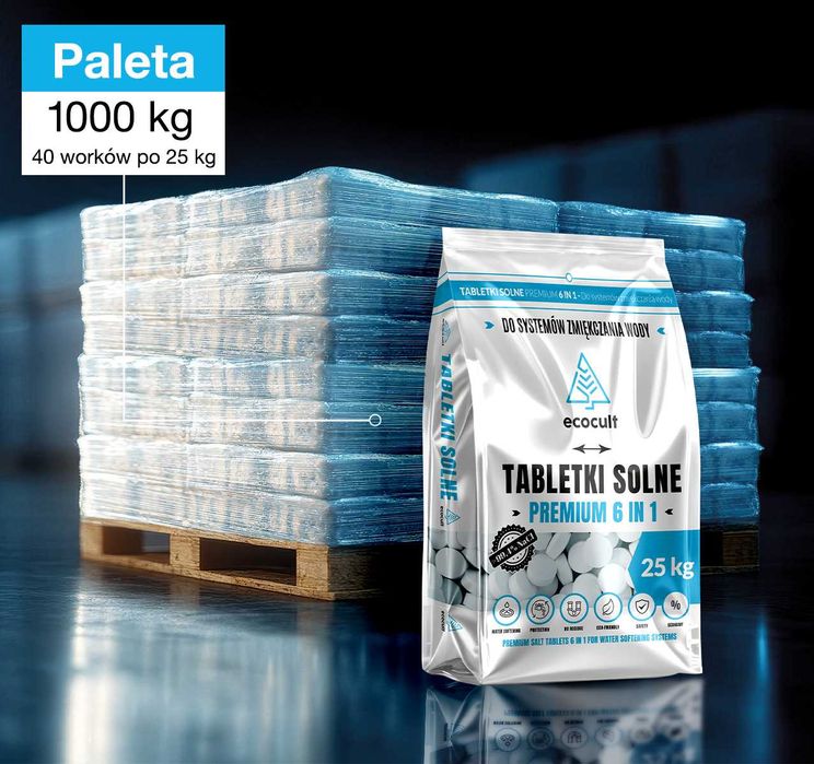 Sól tabletkowana Ecocult Premium paleta 1000 kg → 1149 zł | dostawa w cenie, cała Polska