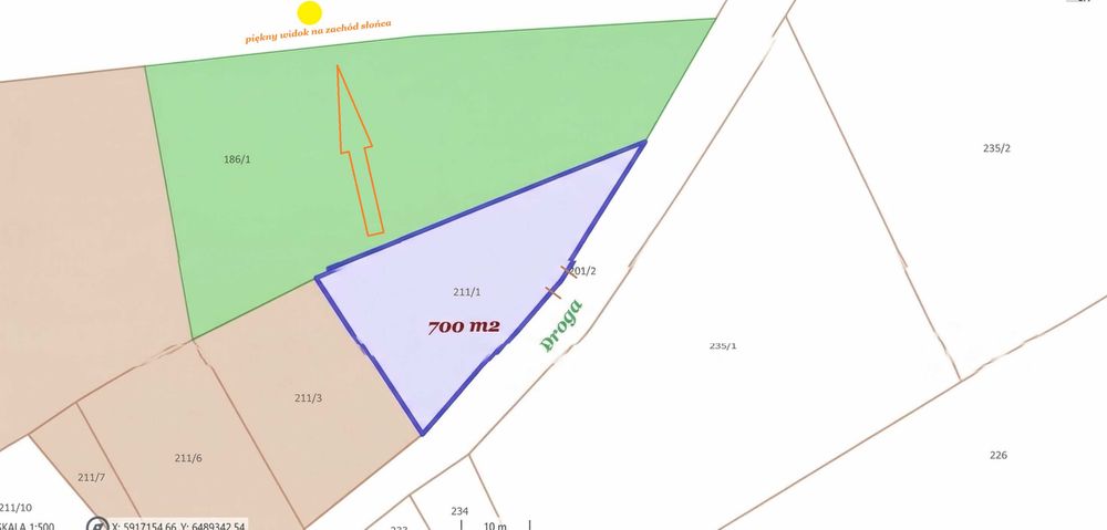Działka budowlana 700 m² - Widok 5