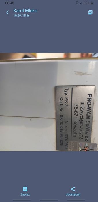 Komputer do odbioru mleka PK-3 pro wam