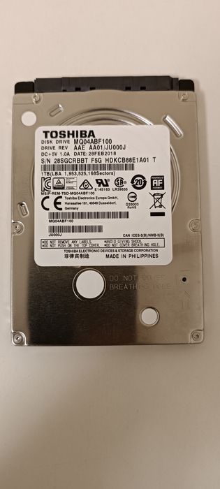 Внутренний жёсткий диск Toshiba HDD 1TB 2.5 + карман