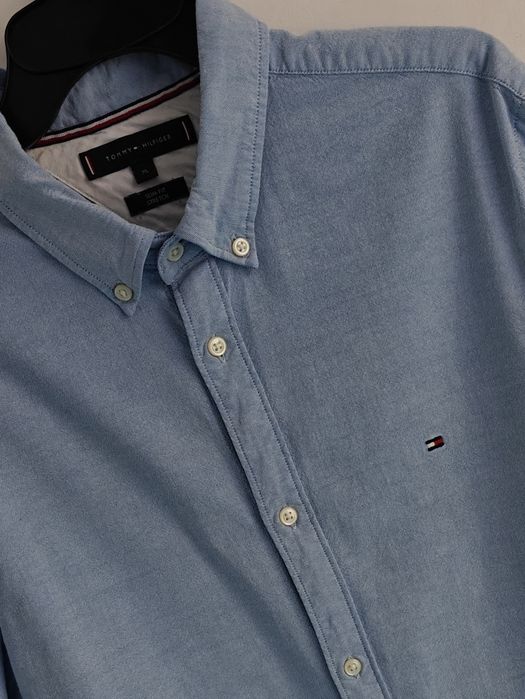 Tommy Hilfiger koszula męska logowana bawełniana długi rękaw XL