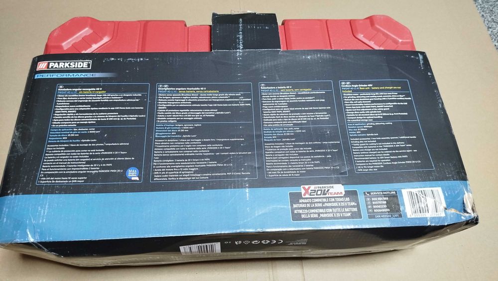 Rebarbadora 230mm PARKSIDE PERFORMANCE 40 V »PWSAP 40-Li A1 40v B-ware