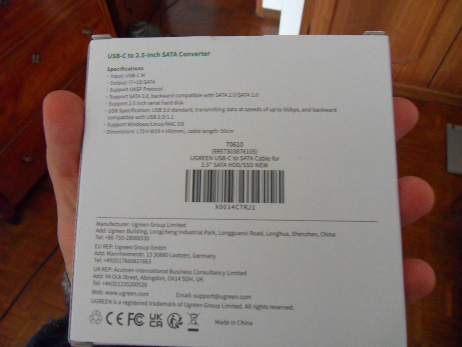 UGREEN SATA to USB-C Adapter Cable (Like New)64586233646722121