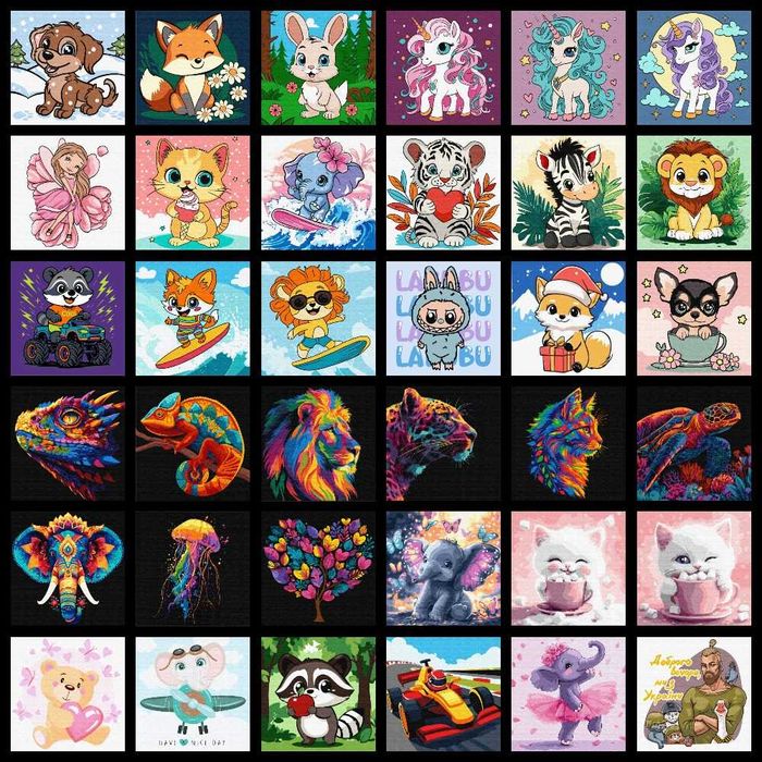 Картины по номерам животные и птицы