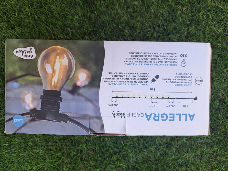 Grinalda exterior Allegra IP44 8m 10l preto