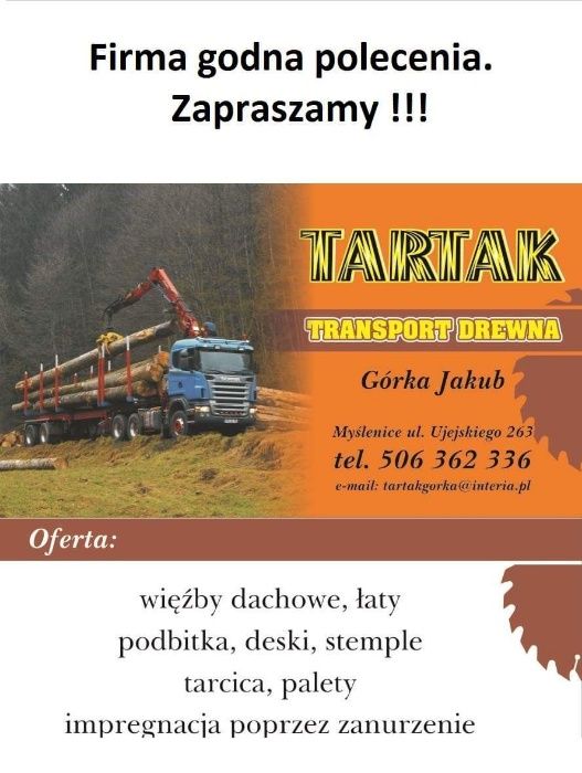 Więźba dachowa, dach, krokwie, deski, łaty, kontrłaty, Tartak