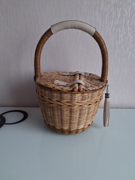 Сумка кошик плетена з паперової лози.