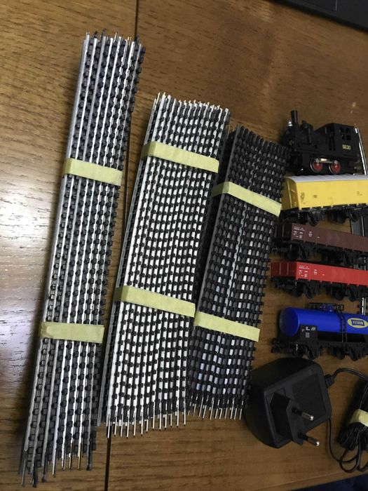 Lote linhas e comboio vapor H0 (HO) mehano ferromodelismo