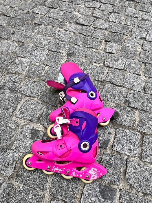 Patins e kit proteção criança