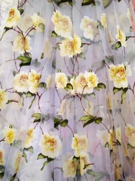 Тюль " Пионы " Гардины , Занавески
