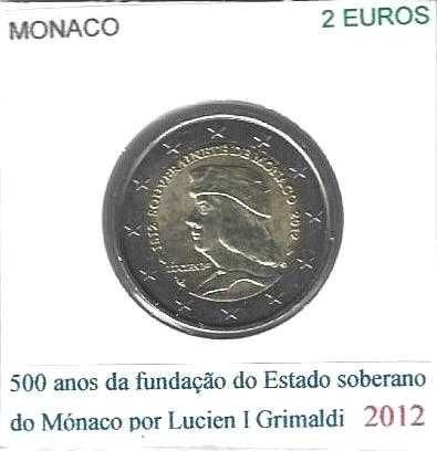 Mónaco- - - - - Moedas Comemorativas de 2 Euros