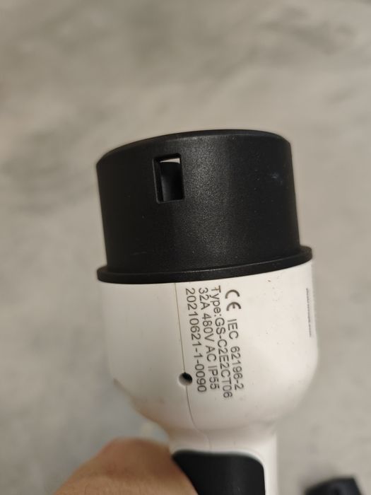 Cabo type 2 5m espiral 32a trifásico 22kw