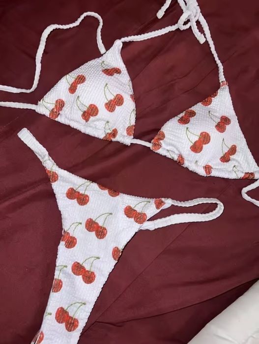 Жіночий набір мікробікіні з принтом вишні сексуальний модний Купальник