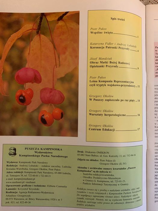 Puszcza Kampinoska - Kwartalnik Kampinoskiego PN nr 3 z 2000 r vintage