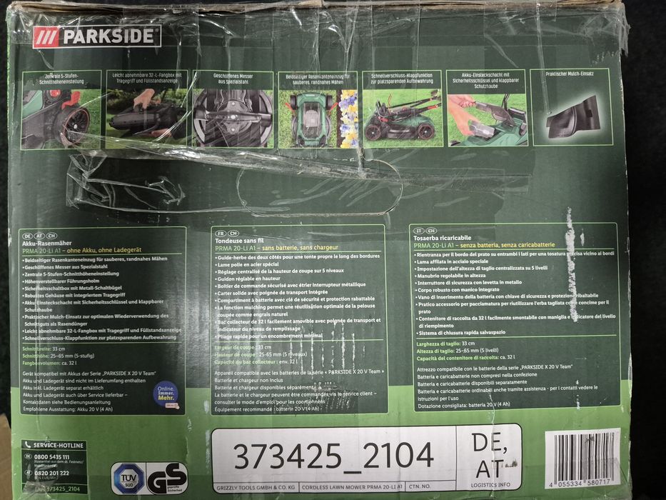 Corta-relva a bateria da marca Parkside