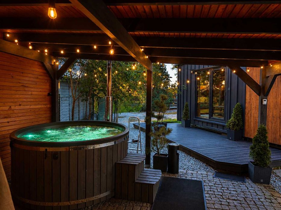 Domek nad jeziorem Spalona | Prywatna plaża, jacuzzi, pomost, kajak