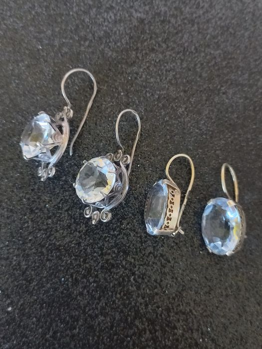 Серьги серебро 875проба звезда