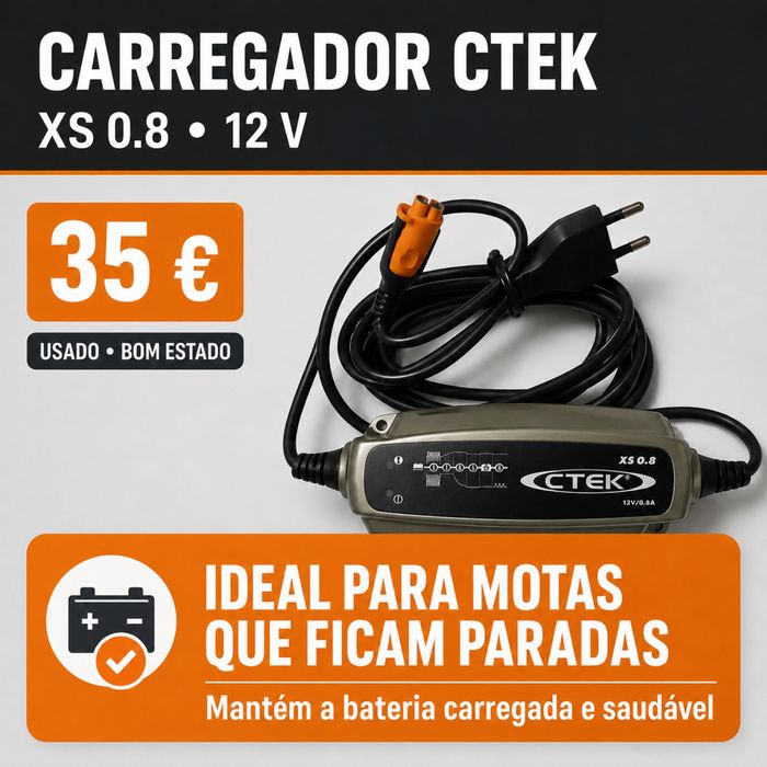 Carregador Inteligente CTEK XS 0.8 – 12V | Ideal para Manutenção de Baterias