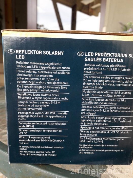 kinkiet solarny / lampa / darmowe oświetlenie