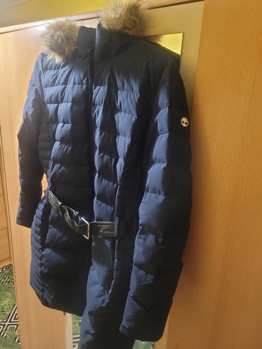 uper ciepła kurtka gęsi puch Timberland Quilted  Long r. M super stan