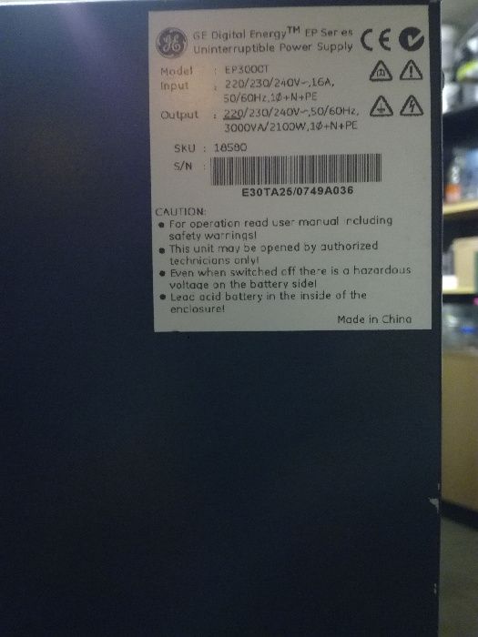 UPS General Electric EP 3000T 3KVA (2100 watts)64550984135299123