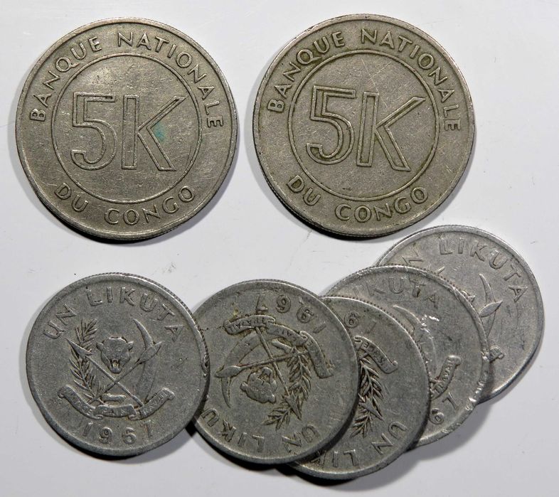 MOEDAS Congo - 7 Exemplares - veja as imagens - Só 2,5€