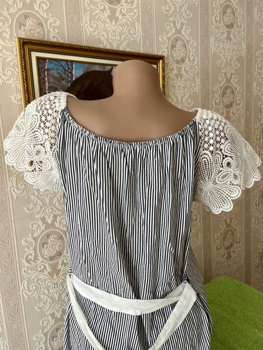 Літня легка жіноча сукня плаття сарафан 48-50 L-XL з мереживом