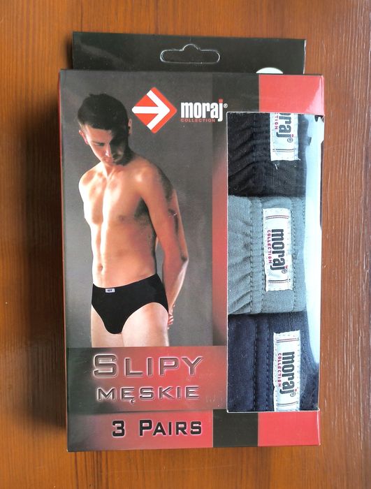 Slipy męskie, Moraj, 3 sztuki, M, nowe
